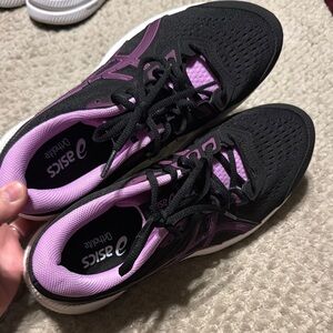 Asics Women's Black and Purple Athletic Shoes